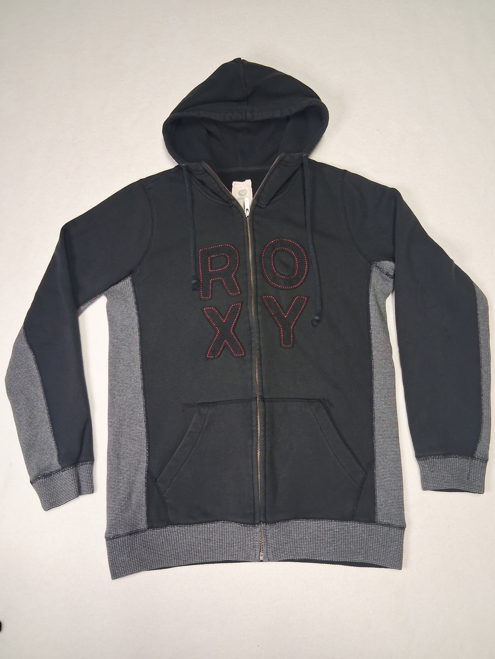 Roxy Black Hoodie with Gray Side Panels